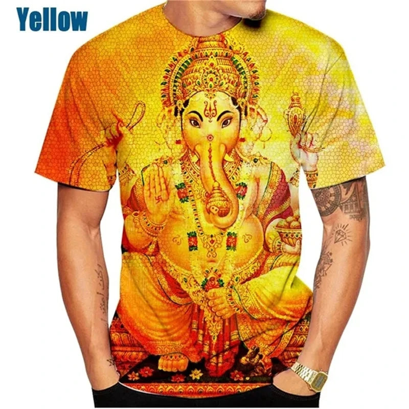 Hindu Ganesha 3D Print T-Shirts Men Women Fashion Streetwear Short Sleeve T Shirt Oversized Harajuku Male Tees Tops Man Clothing