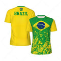 Fashion Brazil Flag Graphic Football T Shirts For Men Summer Trend 3D National Emblem Printed T-shirts Casual Oversized Tees