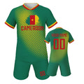 Personalized Kids Soccer Jersey Cameroon National Jersey Boys Girls Youth Team Training Uniform Custom Name Number Shirt Shorts