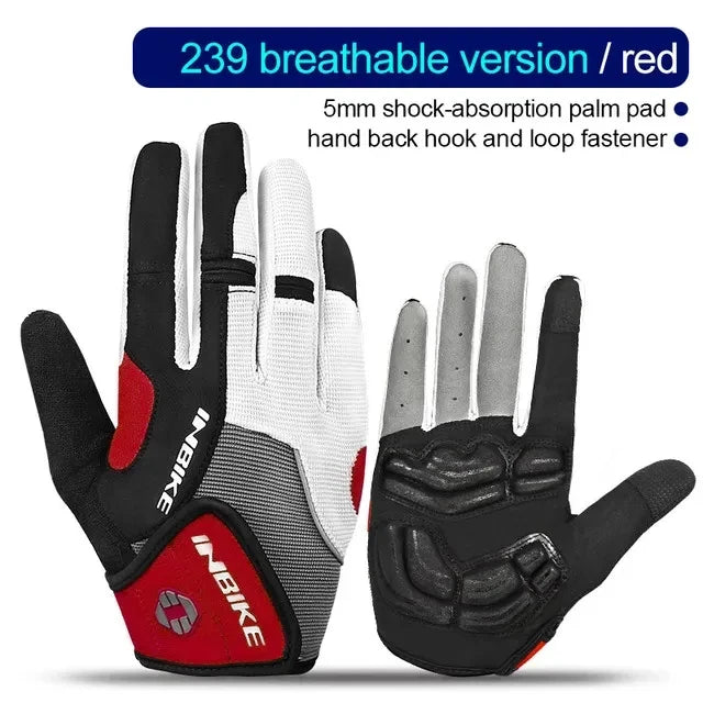 INBIKE Cycling Riding Gloves Full Finger with Gel Padded Road Bike Gloves for Men Women MTB Bicycle Gloves Man Bike Accesssories