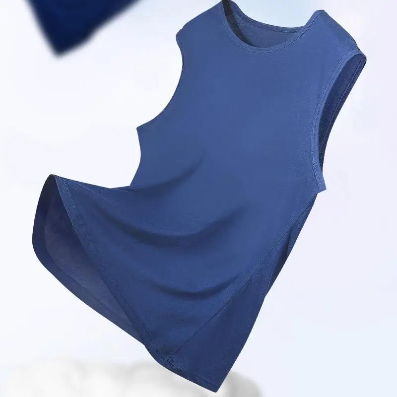Men's pure cotton vest breathable slim youth sports foundation hurdle I loose summer thin halter undershirt