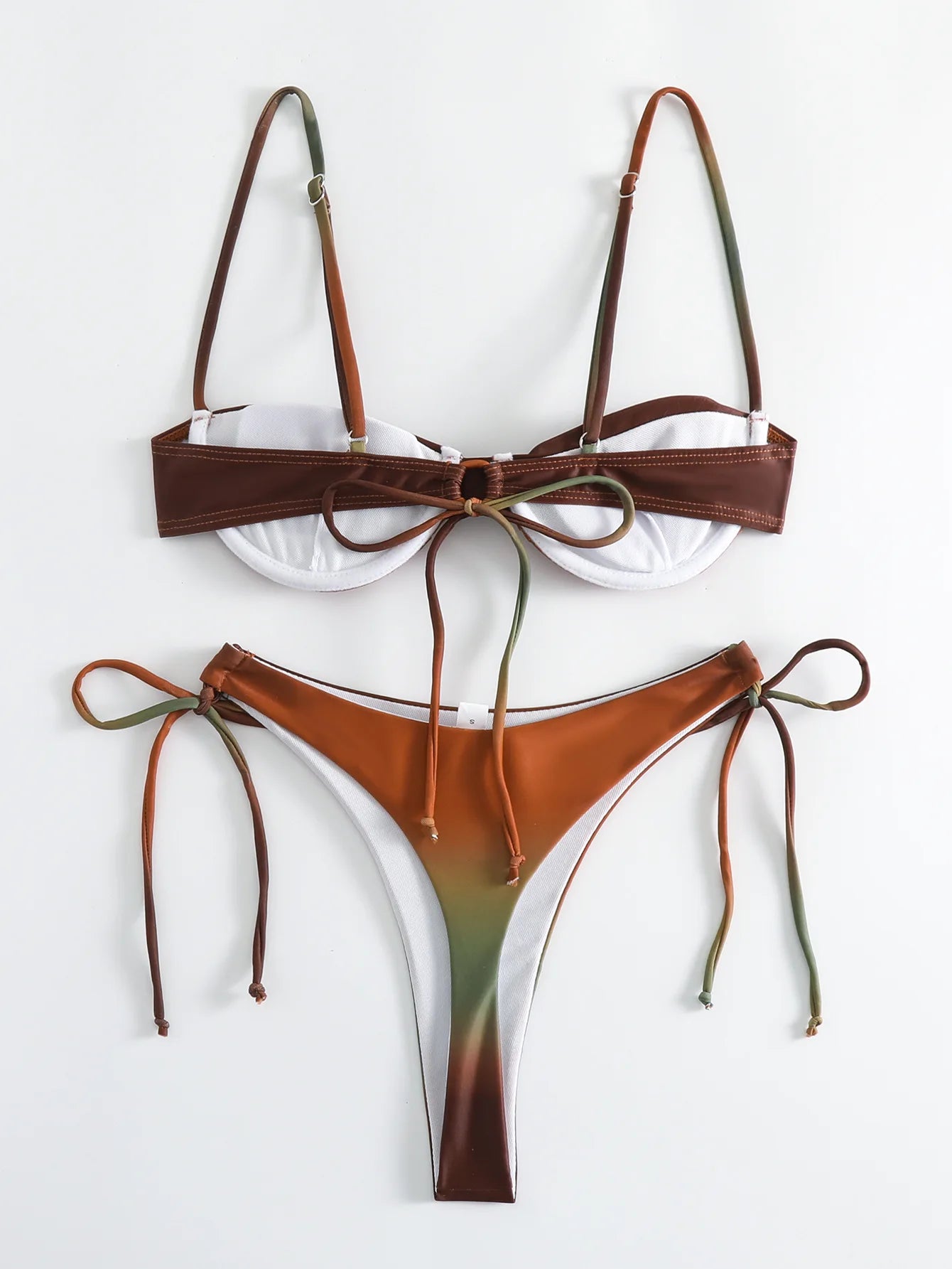 sexy tie dye print push up bikinis sets two pieces side tie swimsuit thong Swimwear Biquini conjunto de bikini tankini beachwear