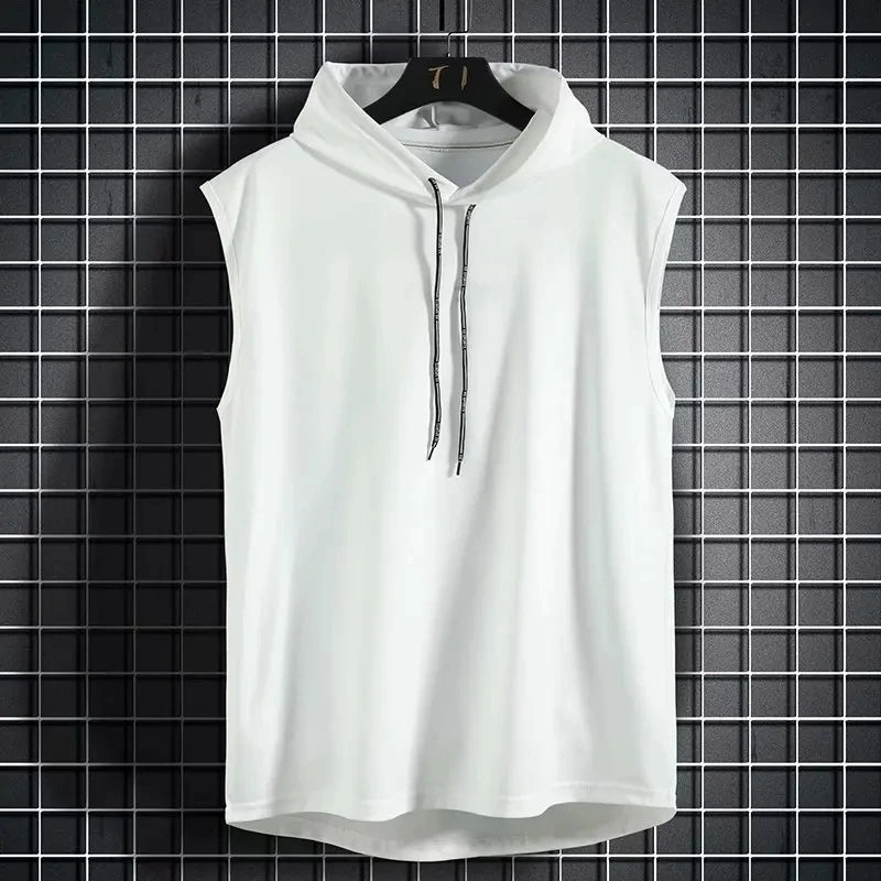 Solid Color 2025 Brand New Men's Tank Tops Vest Sleeveless Tees For Male Hooded Man Vests Tops Hip Hop Men Tank Top T shirt