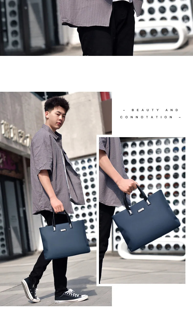 2026 Briefcase Fashionable Handbag Large Capacity Business Briefcase Waterproof Document Bag Men's Business Travel Big Handbag