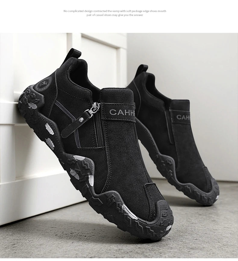 Man Sneakers Designer Short Boots Fashion Leather Men Casual Shoes Comfortable Outdoor Lightweight Flats Anti Slip Walking Shoes