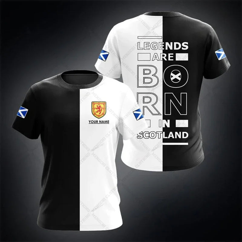 Scotland Symbol Customize Graphic T-shirts Summer Unisex Oversized Tees Casual Short Sleeve Tops Adults and Kids Sportswear