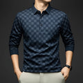 BROWON Polo Shirts for Man Autumn Business Slim Fit Long Sleeve T Shirt Men 2026 New Casual Loose Pullover Plaid Men Tops & Tees