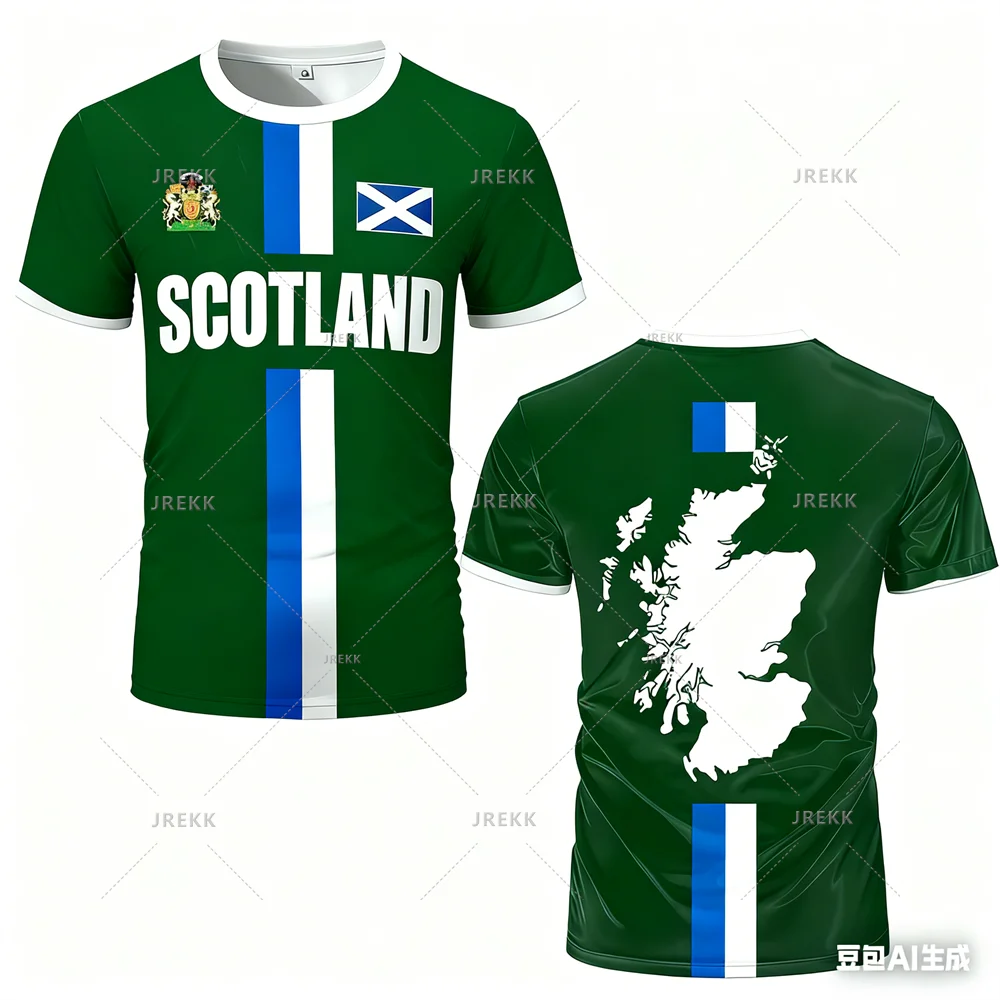 Fashion Scotland Flag Football Jersey 2026 Casual Maillot Football Mens Sports Jersey Loose O Neck Quick Dry Breathable Tee Tops