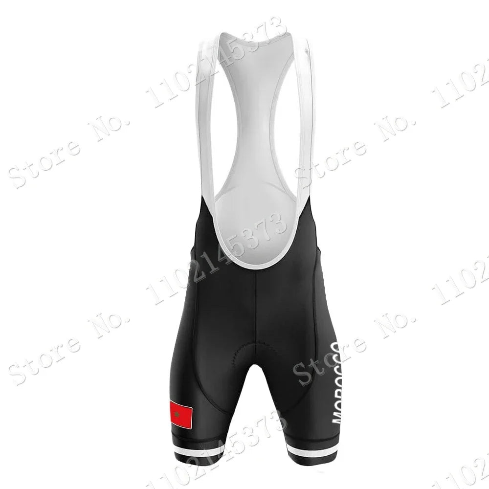 Morocco National Team 2024 Cycling Jersey Set Summer Cycling Clothing Road Bike Shirts Suit Bicycle bib Shorts MTB Maillot