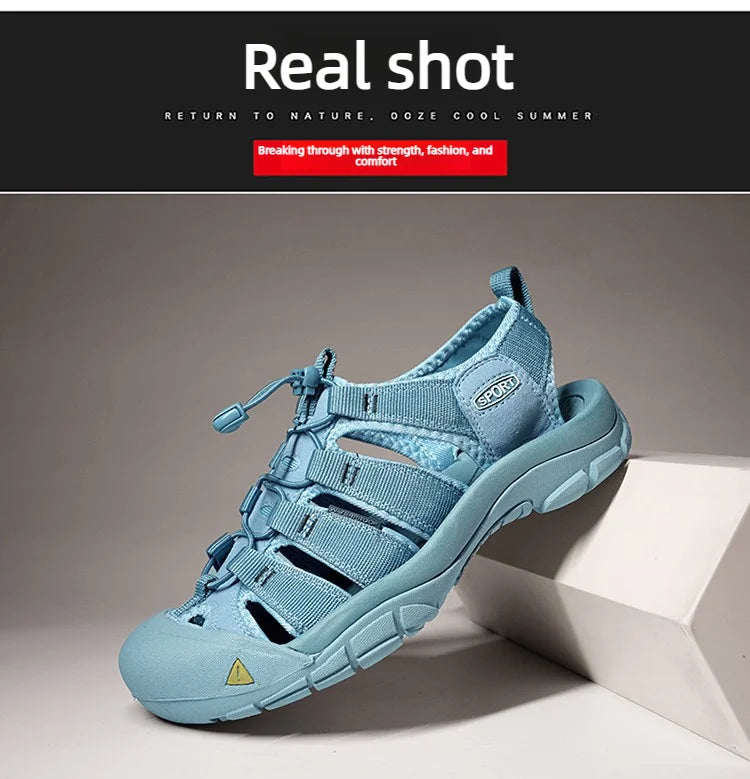 Fashion Men's Casual Mesh Outdoor Beach Sandals Light Breathable Shoe for Men Anti-slip Waterproof Sandal Man Comfortable Shoes