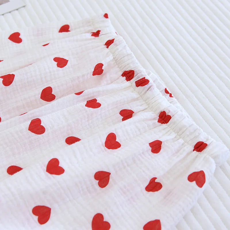 100% Cotton Pajamas Women 3Pcs Set Lounge Sleepwear Suit Spring Summer Floral Print Home Clothes Short Sleeve Sleeping Pijama