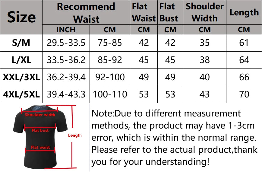 Sauna Sweat Shirt for Men Short Sleeves Body Shaper Gym Exercise Fitness Top Shapewear Sauna Sweat T-Shirt Waist Slimming Tops