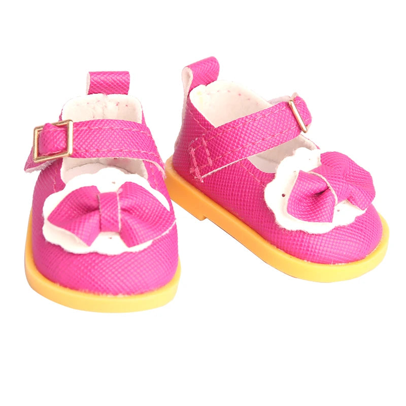 5.5cm Lovely Bow Doll Shoes For 14 Inch American& EXO Doll 1/6 New Mini Shoes Boots Accessories For 32-33 Russia DIY Doll,Nancy