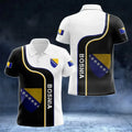 New Bosnian National Flag Graphic Polo Shirt Bosnian National Emblem Men's Tops  National Day Gifts High Quality Clothing