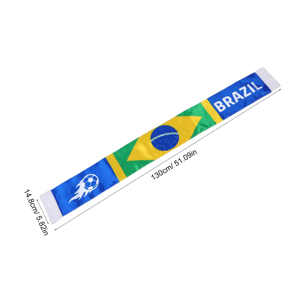 Brazil 2026 Soccer Fan Scarf Tassel National Football Sport Party Supplies Game Day Wear Football Accessories Scarf Soccer
