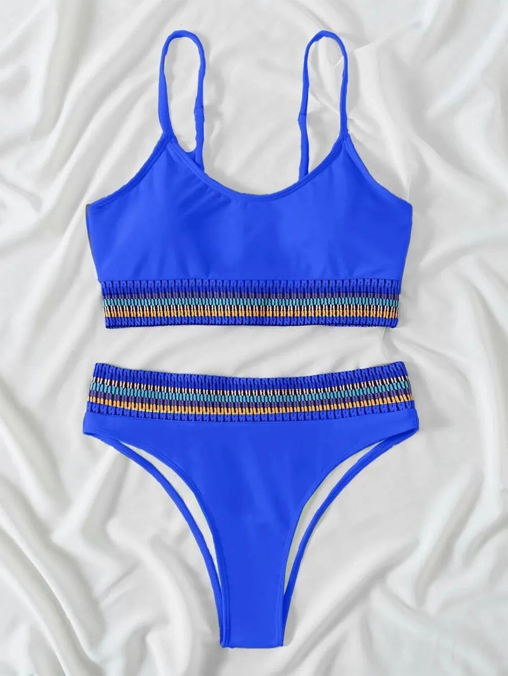 Bandeau High Waist Bikini One Shoulder Swimwear Women 2026 Printed Sexy Bikini set Retro Swimsuit Female Bathing suit