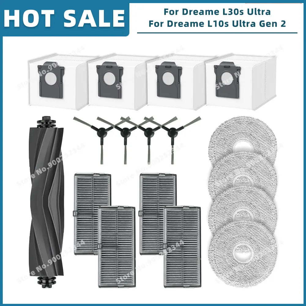 Compatible For Dreame L10s Ultra Gen 2 / L30s Ultra / L30 Pro Ultra Parts Accessories Main Side Brush Filter Mop Cloth Dust Bag