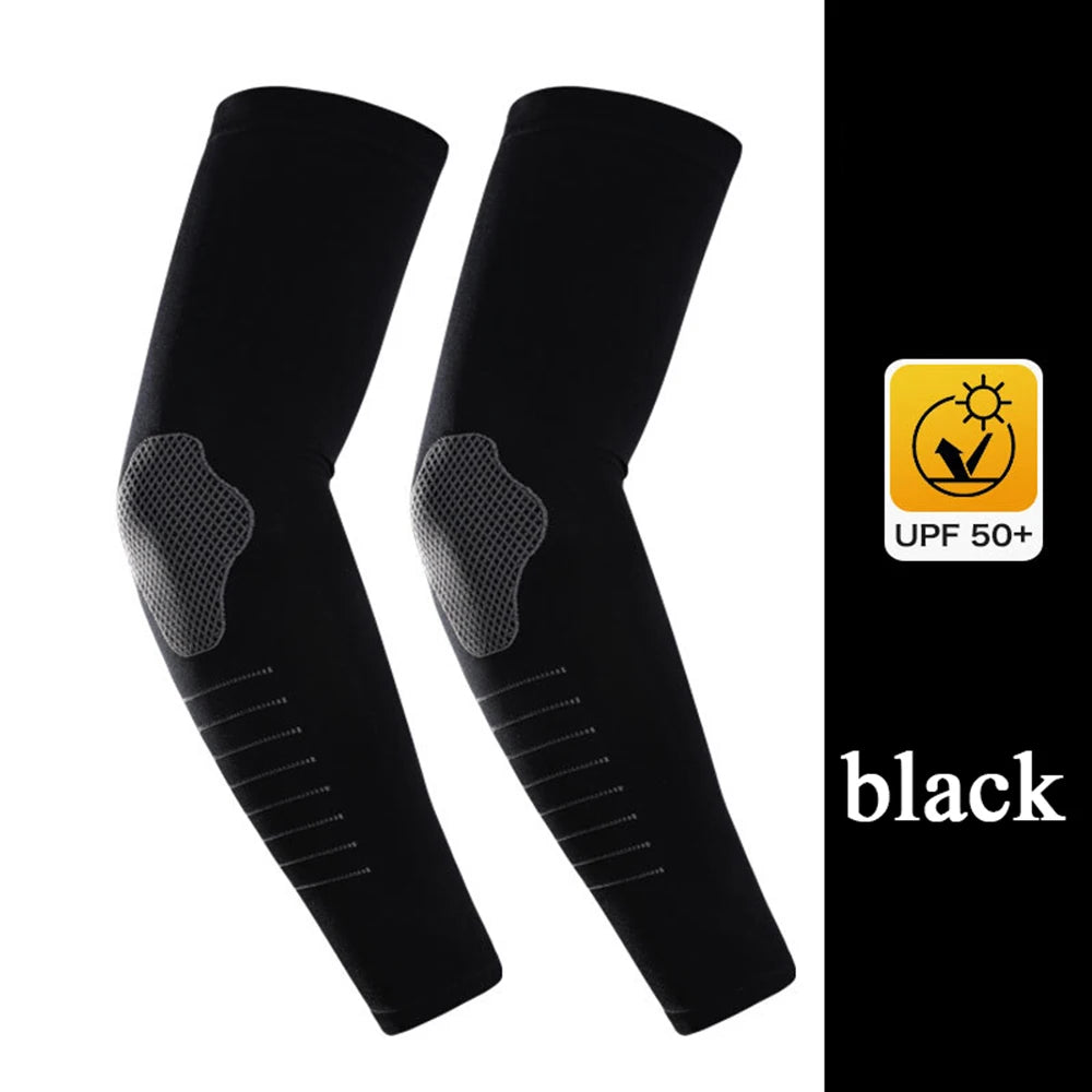 Ice Silk Sport Arm Sleeves Outdoor Travel Running Gym Fitness Cycling Sun UV Protection Arm Warmers Summer Sunscreen Arm Sleeves