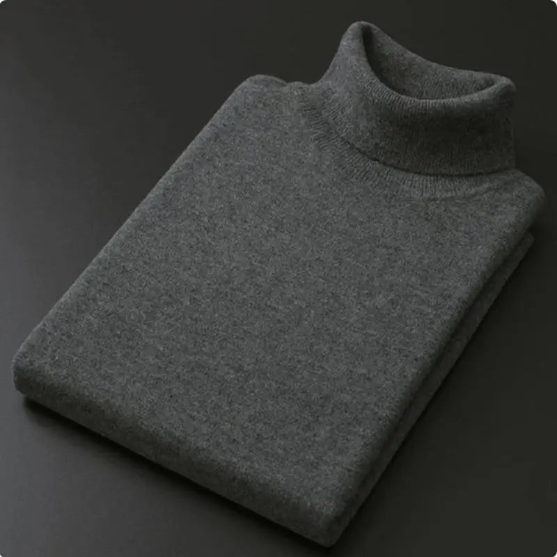 Cashmere Cotton Blend Turtleneck Men Sweater 2024 Autumn Winter Daily Basic Warm Knitted Pullover Man Casual Jumper Pull Homme