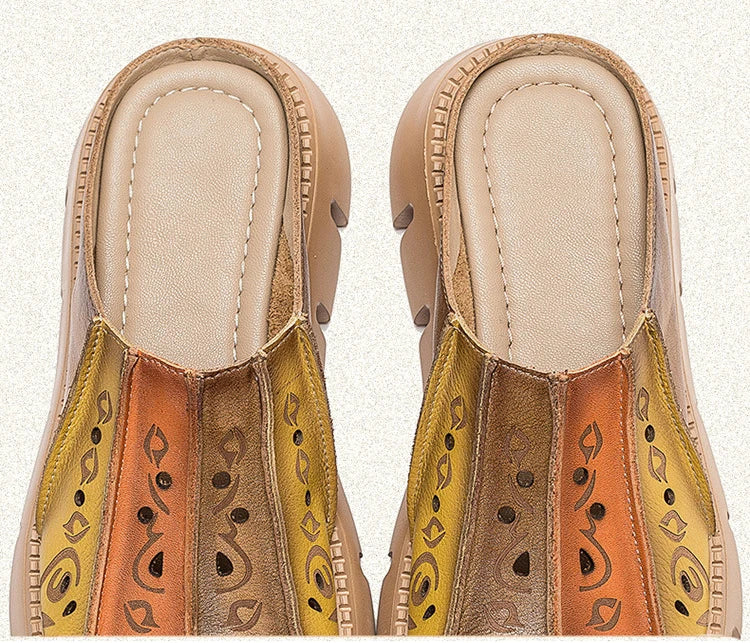 GKTINOO Genuine Leather Summer Shoes Women Slippers Wedges Outside Slides Leisure 2026 New Handmade Concise Ladies Slippers
