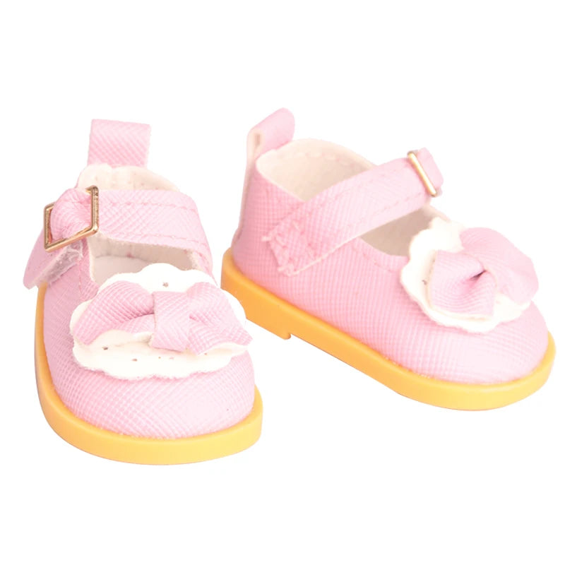 5.5cm Lovely Bow Doll Shoes For 14 Inch American& EXO Doll 1/6 New Mini Shoes Boots Accessories For 32-33 Russia DIY Doll,Nancy