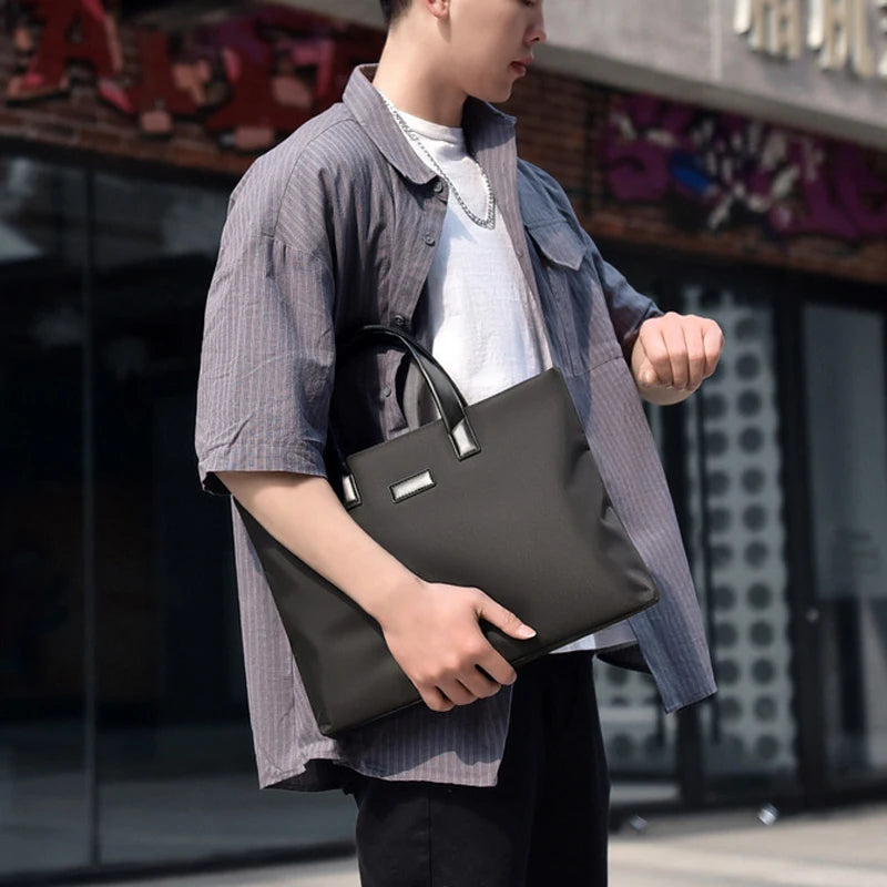 2026 Briefcase Fashionable Handbag Large Capacity Business Briefcase Waterproof Document Bag Men's Business Travel Big Handbag