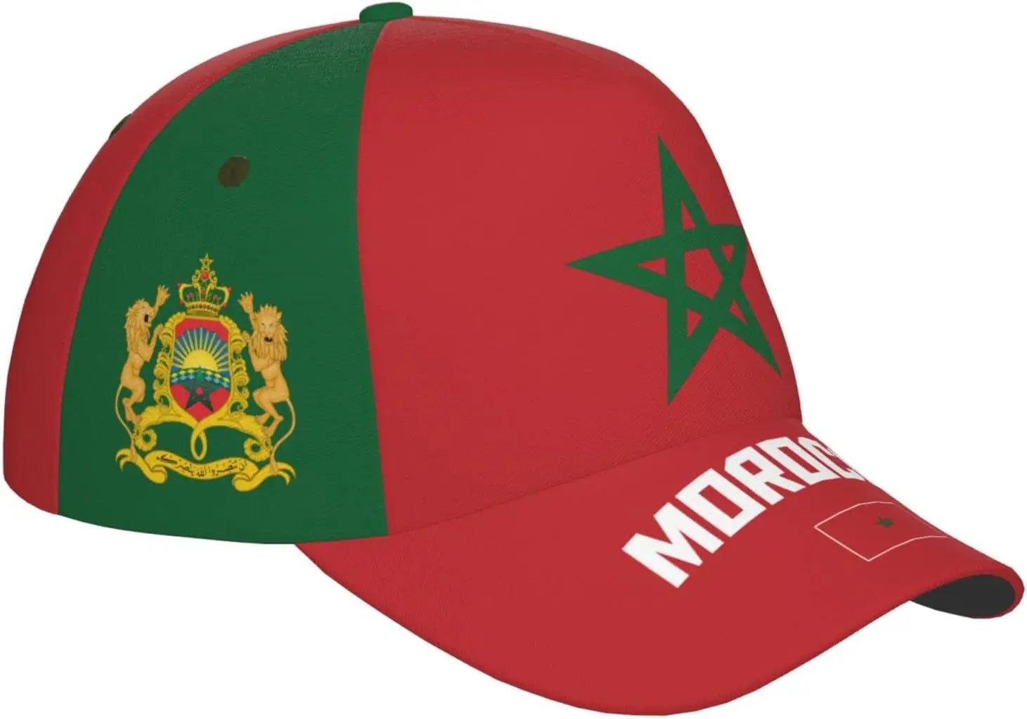 Morocco Flag Cool Moroccan Baseball Cap 3D Full Print Adult Unisex Adjustable Hat Soccer Patriotic Caps