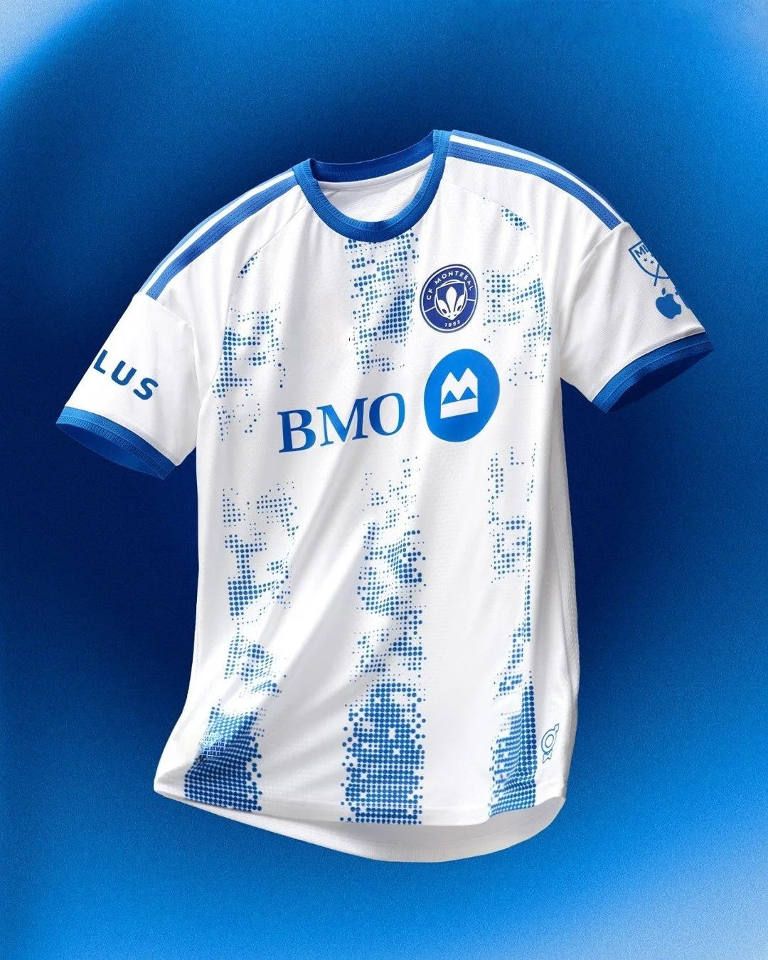 CF Montreal Away Jersey 2025/26 Men's Soccer Shirt BMO Sponsor  Football Jersey Fan Version White Blue Dot Pattern Kit