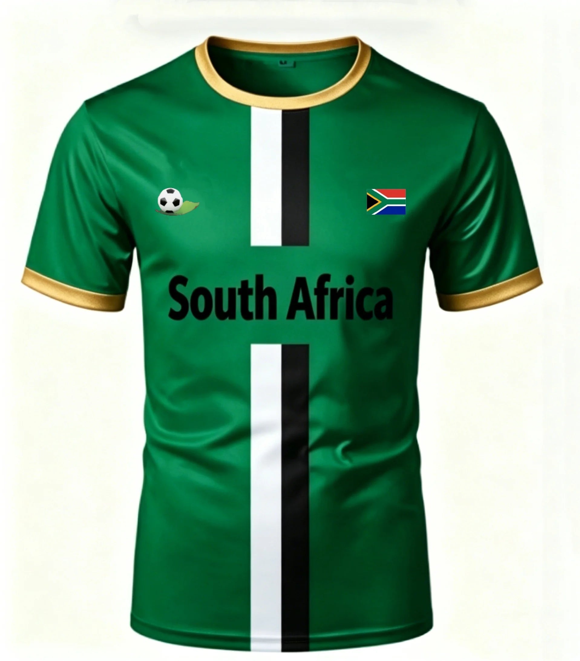 South Africa Football T Shirts Summer Fashion Short Sleeve South Africa Flag 3D Printed T-shirts Casual O Neck Loose Mens Tees