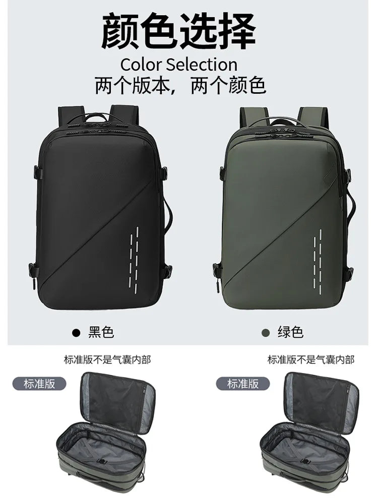 New vacuum compression large capacity expansion backpack, travel backpack, waterproof backpack computer bag