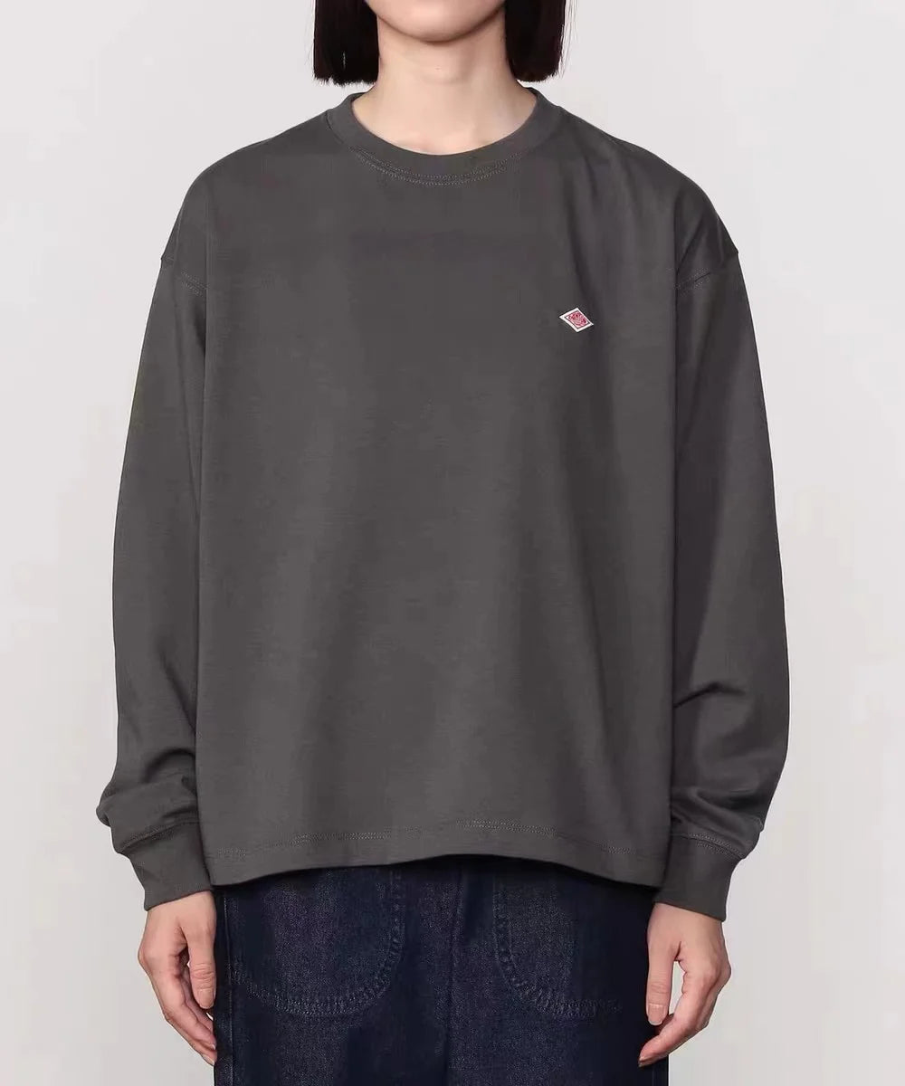 Embroidery Cotton 100% Long-sleeved Men's T Shirt 2025 New Round-collar Solid-color women T-shirt for Male Tshirt Man Tops Tees