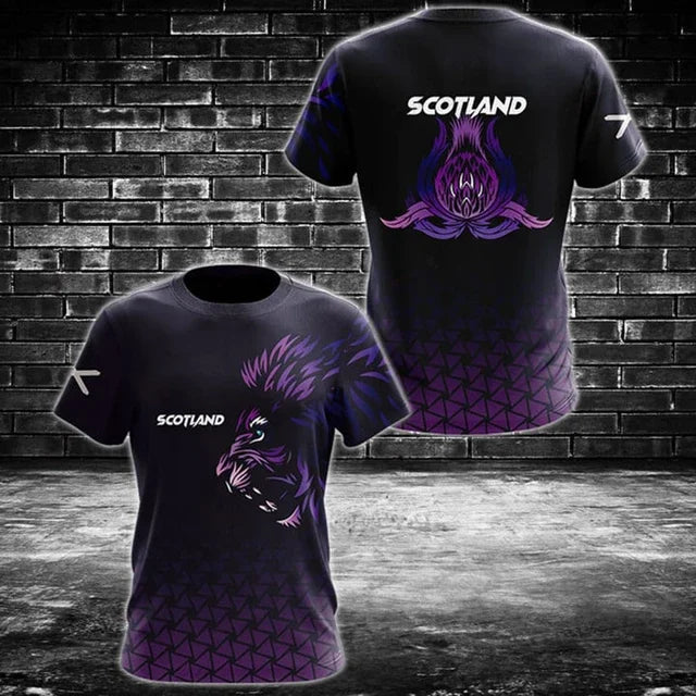 Scotland Symbol Customize Graphic T-shirts Summer Unisex Oversized Tees Casual Short Sleeve Tops Adults and Kids Sportswear