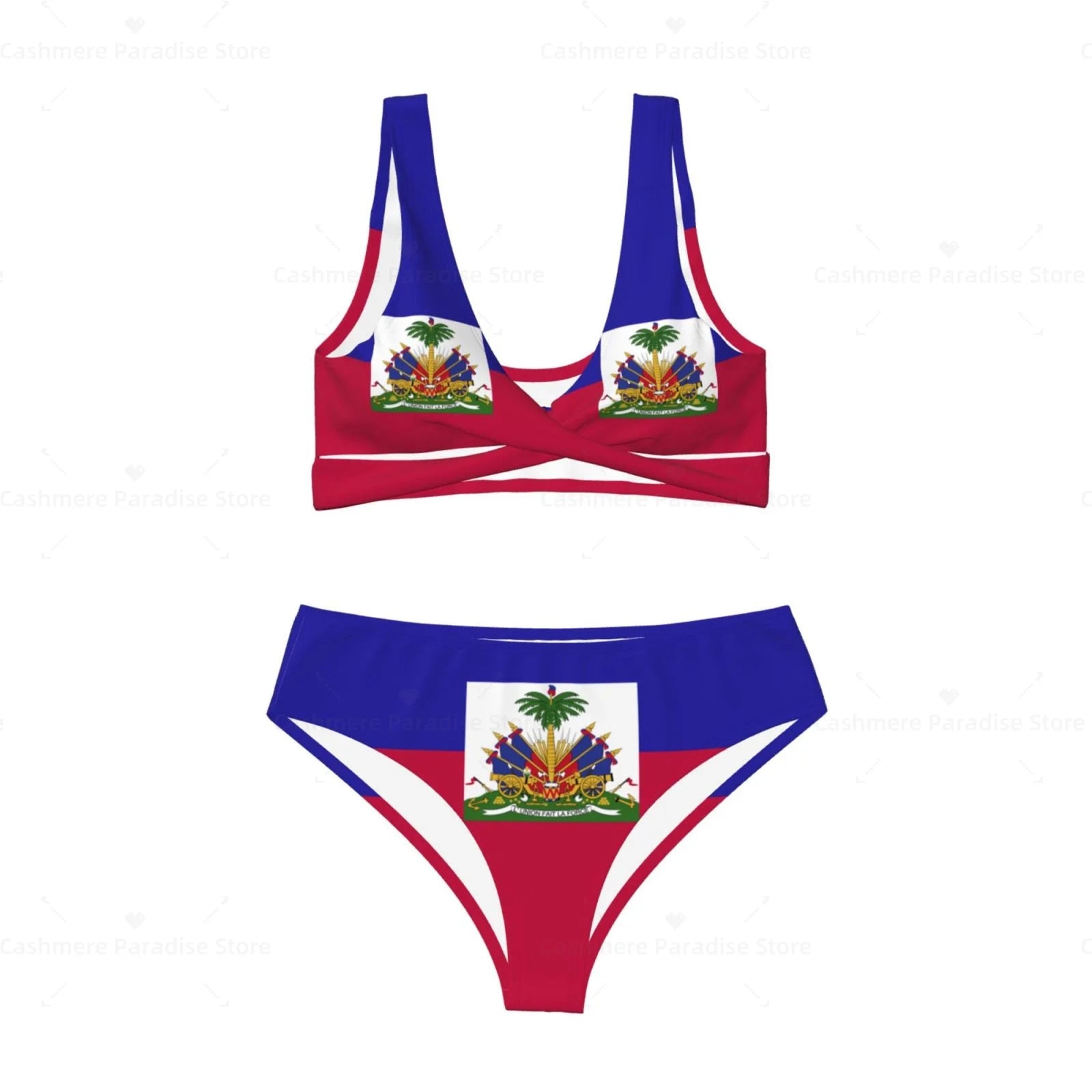 Haiti Flag Women Bikini Set Swimsuit Push Up Female Swimwear Bathing Suit