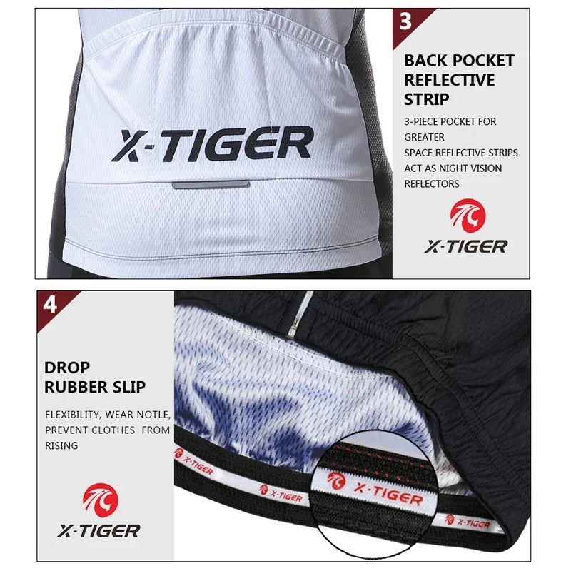 X-TIGER Cycling Jersey Men Long Sleeve MTB Bicycle Cycling Clothing Mountain Bike Sportswear Breathable MTB Shirts Basic Series