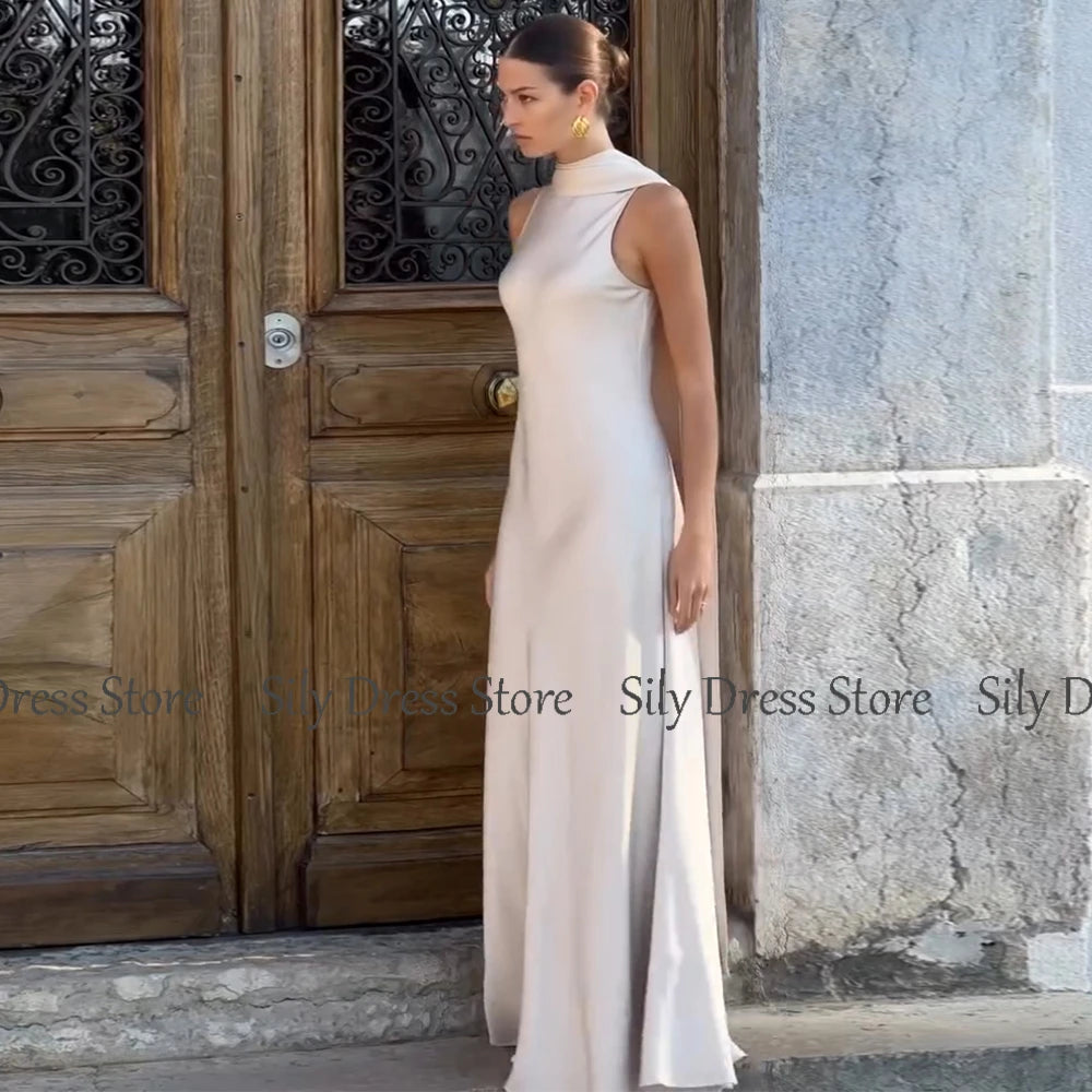 Saudi Arabian Dresses for Special Occasions Satin Mermaid Evening Dress White O-Neck Trumpet Formal Dresses with Shawl