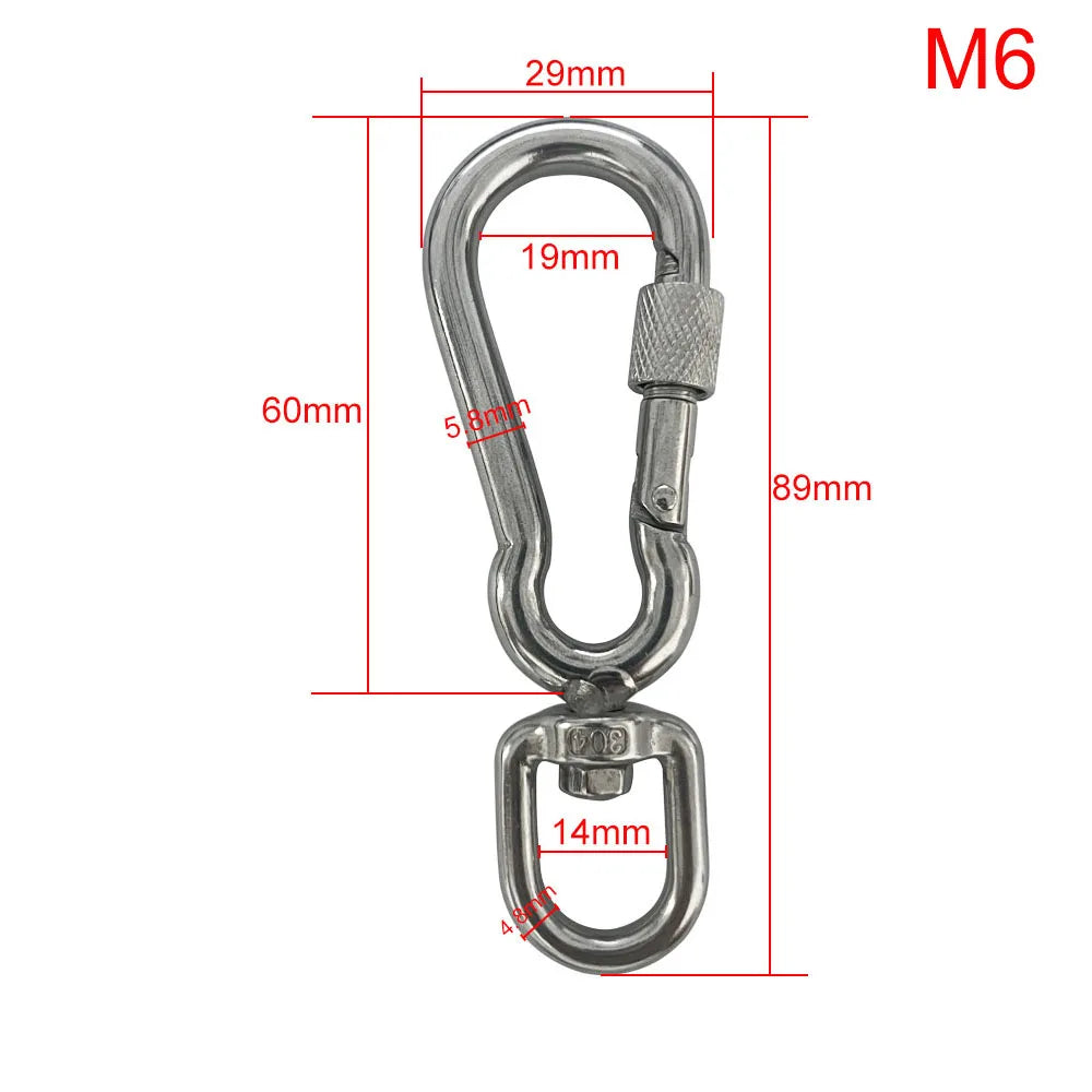 Stainless Steel Swivel Snap Hooks Locking Dog Leash Buckle Quick Release Buckle Carabiner Clips for Dog Walking Camping Backpack