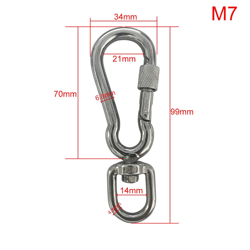 Stainless Steel Swivel Snap Hooks Locking Dog Leash Buckle Quick Release Buckle Carabiner Clips for Dog Walking Camping Backpack