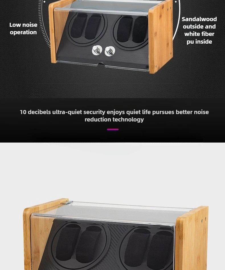 Wooden Watch Winders Silent Automatic Watch Winder Rotating Mechanical Wrist Watches Winder Luxury Watches Storage Boxes