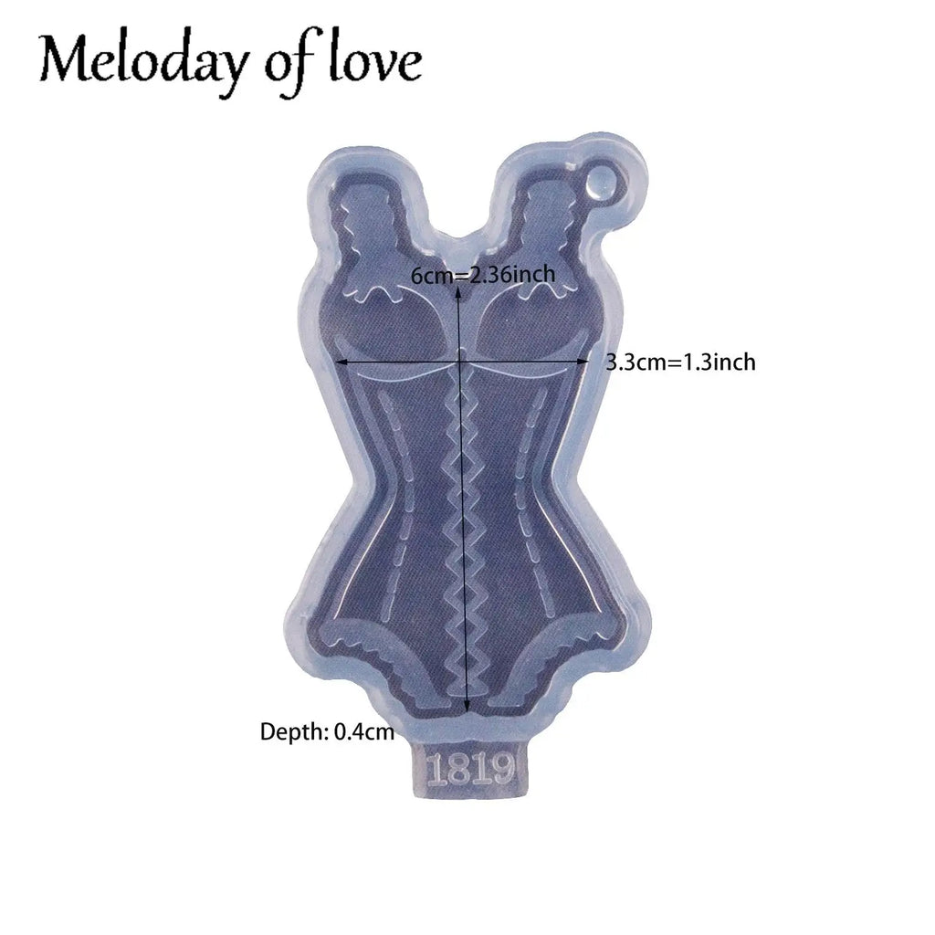 Glossy Girl Bikini Epoxy Silicone Resin Keychain Molds, Chocolate Fondant Sugarcraft Sugar Craft Swimsuit Molds DIY Cake DY1837