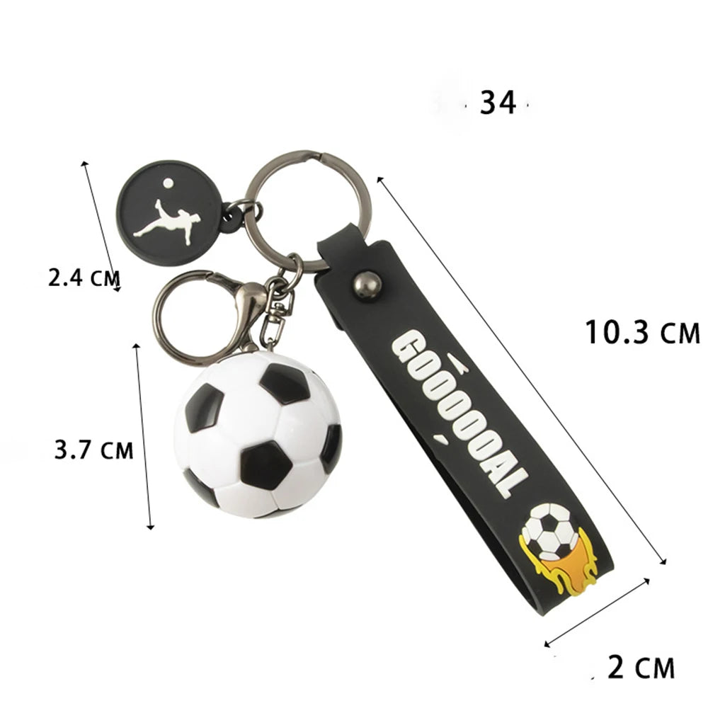 Football Keychain For Fan PVC Soft Glue Soccer Pendant Keychain Accessories Bag Decoration Qatar Cup Souvenirs Key Chain Gifts