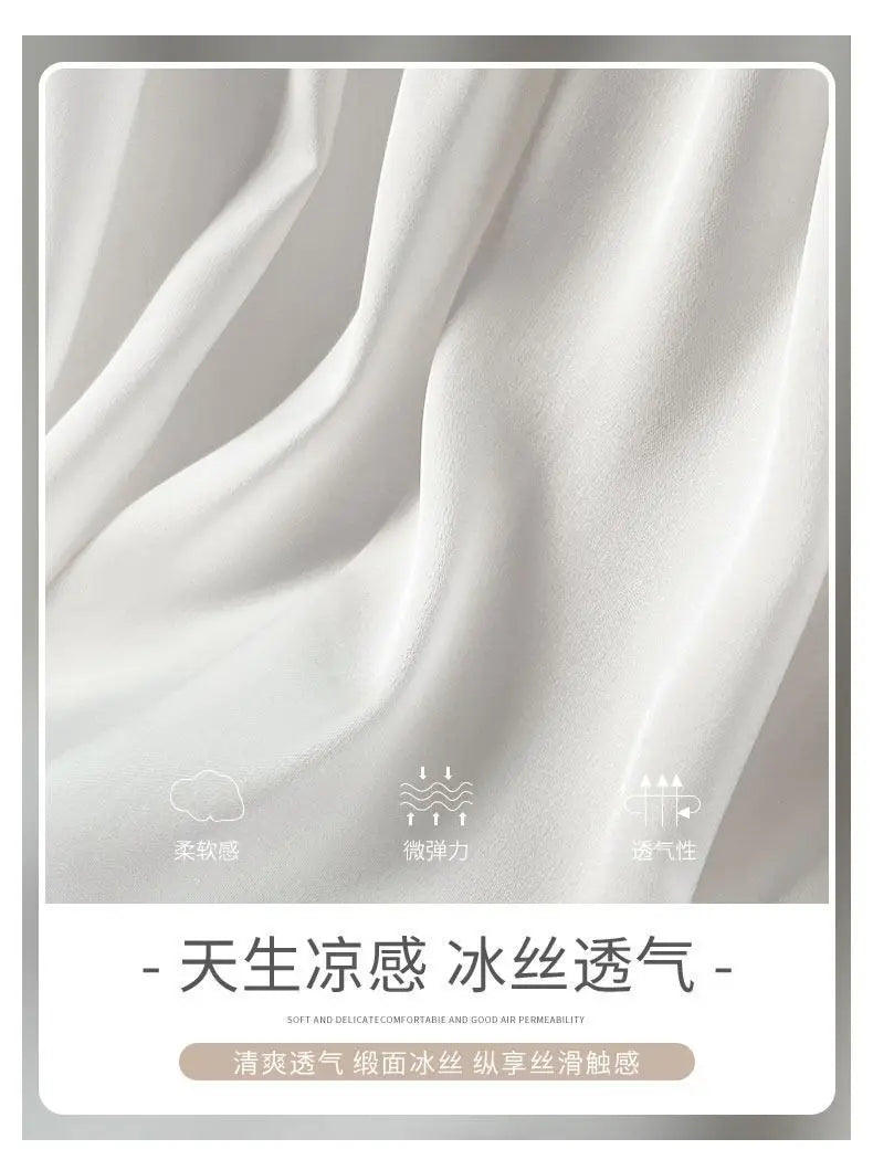Ice Silk Safety Shorts for Women Anti-Pantyline Seamless Invisible Underwear Summer Thin Breathable Lace Lined Panties Home Wear