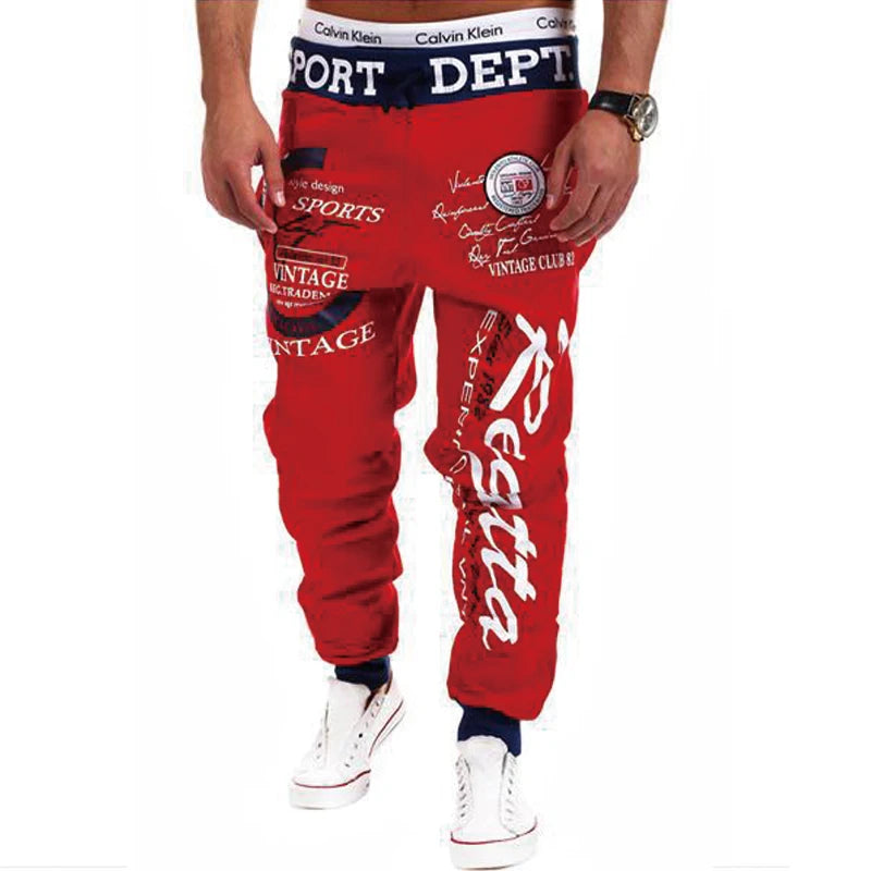 Men'S New Fashion Hip Hop Casual Jogging Pants Letter Print Sport Gym Fitness Slim Fit Baggy Trousers  Sweatpants Autumn Winter