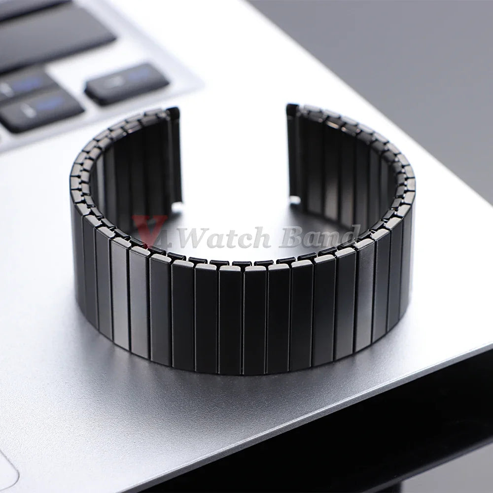 14mm 16mm 18mm 20mm 22mm Stainless Steel Elastic Stretch Strap Watch Band Accessories Bracelet Metal Expansion Strap Wristband