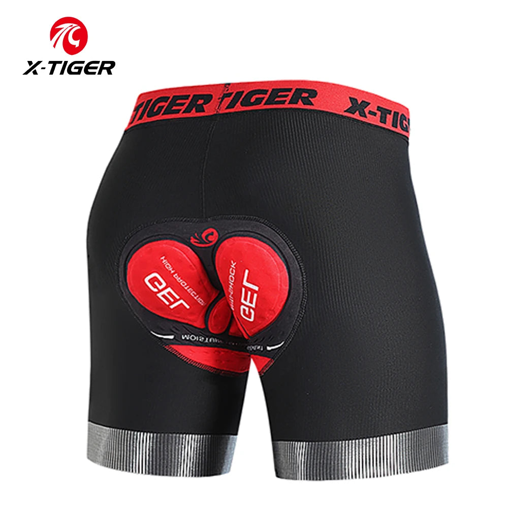 X-TIGER High Performance Breathable Cycling Underwear Men 5D Silicone Pad 3D Cutting Moisture Wicking Road Cycling Shorts