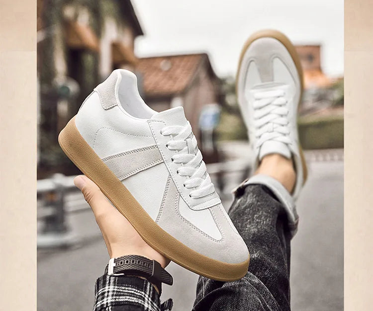 Man Vintage Elevator Shoes Height Increase Insole 8cm Taller Lift Sneakers Shoes Men Leisure Fashion Sports White Shoes