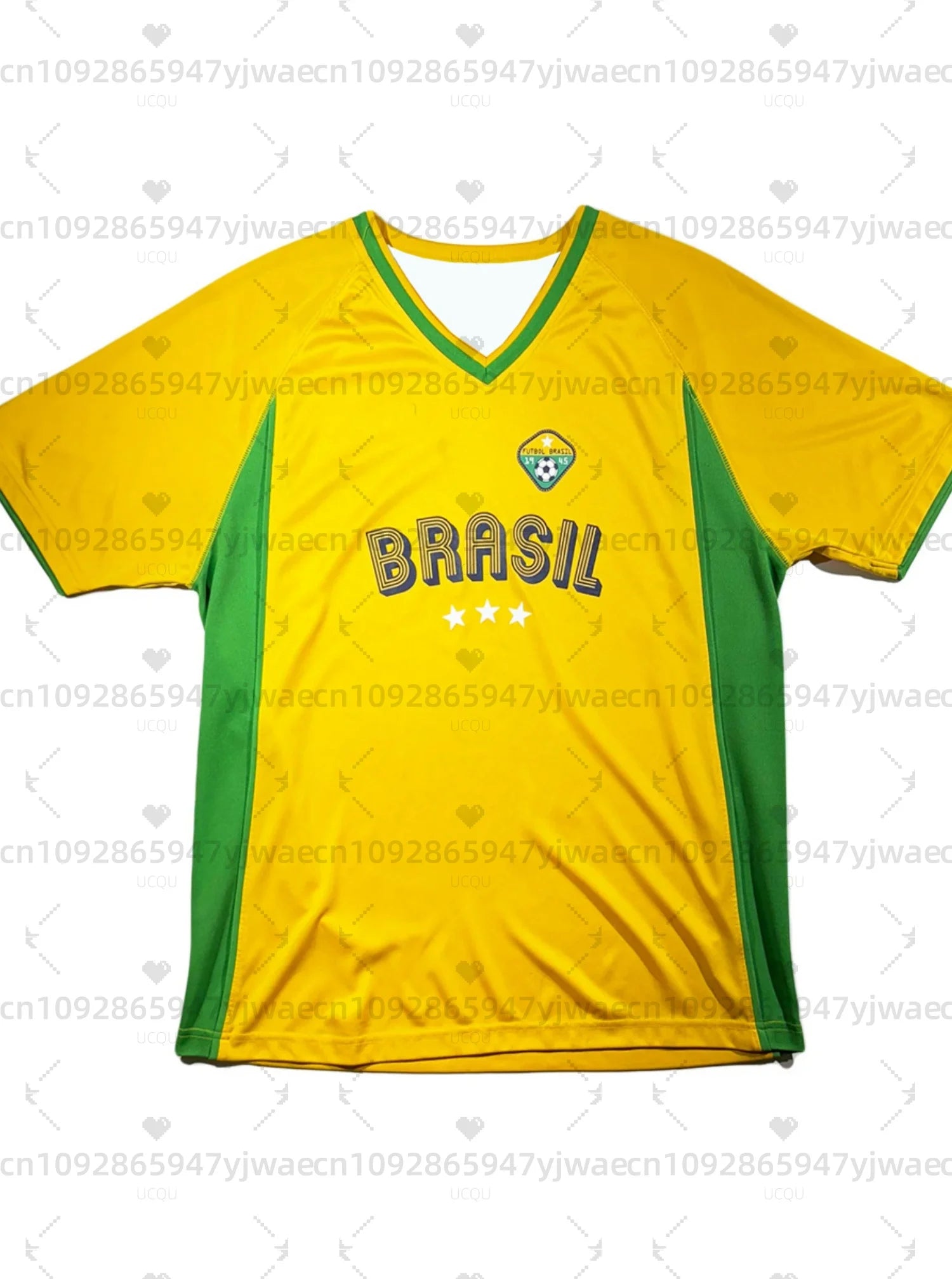 Brazil flag Soccer Team Sports Jersey Top Loose Fast Drying Breathable Short Sleeved Summer Men's Outdoor Fitness T-shirt