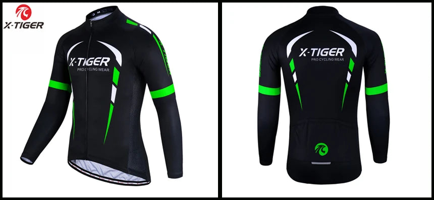 X-TIGER Cycling Jersey Men Long Sleeve MTB Bicycle Cycling Clothing Mountain Bike Sportswear Breathable MTB Shirts Basic Series