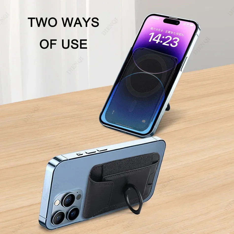 Magnetic Phone Case Slim Wallet Pu Leather Ring Phone Stand Men Women Magnet Credit Card Holder for Iphone 12 13 14 15 16 Pro