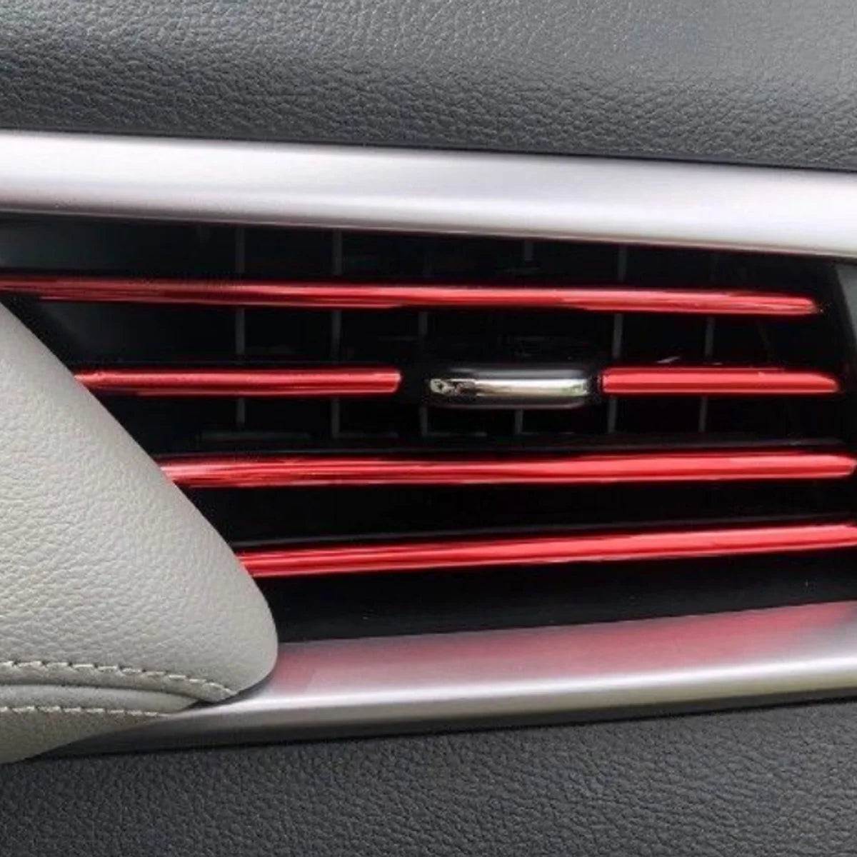 10PCS 20CM Car Air Outlet Decorative Strip Pvc Car Air Conditioning Vent Decorative Strip Interior Diy Bendable Decorative Strip