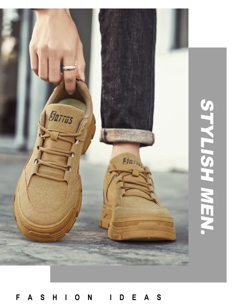 Hiking Shoes Sporty Simple Comfortable Men's Spring New Breathable Anti Slip Wear Breathable Fashionable Trendy Board Shoes